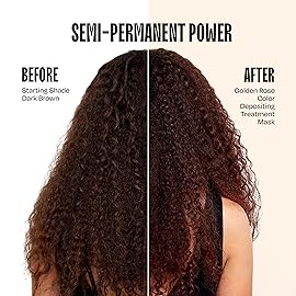Overtone Semi Permanent Hair Color Conditioner, Rose Gold for Brown is Golden Rose, 8 oz, Nourishing, Damage-Free, Color Depositing Mask for All Hair Types with Shea Butter & Coconut Oil, Vegan