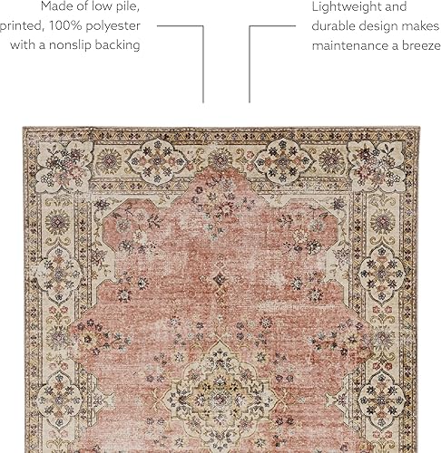 Miniatura 13 de Linon The Anywhere Alfombra lavable Colton RosaMarfil 3' X 5' Alfombra decorativa