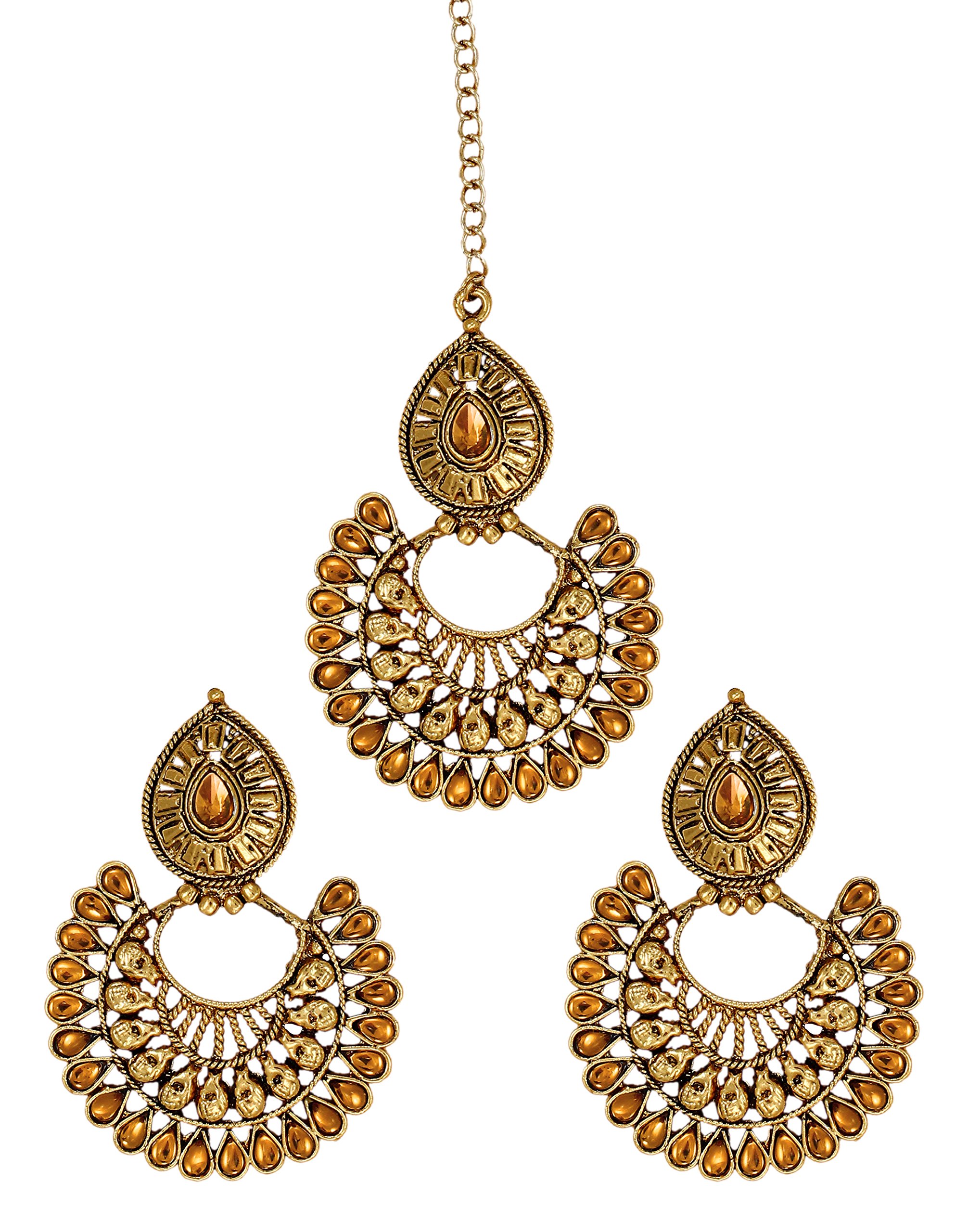 Zaveri Pearls Ethnic Chandbali Earring With Maang Tikka For Women - ZPFK6086 (B071RSJR96) Amazon Price History, Amazon Price Tracker