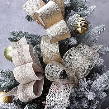 Amazon.com: Ribbli Metallic Ivory Burlap with Champagne Gold