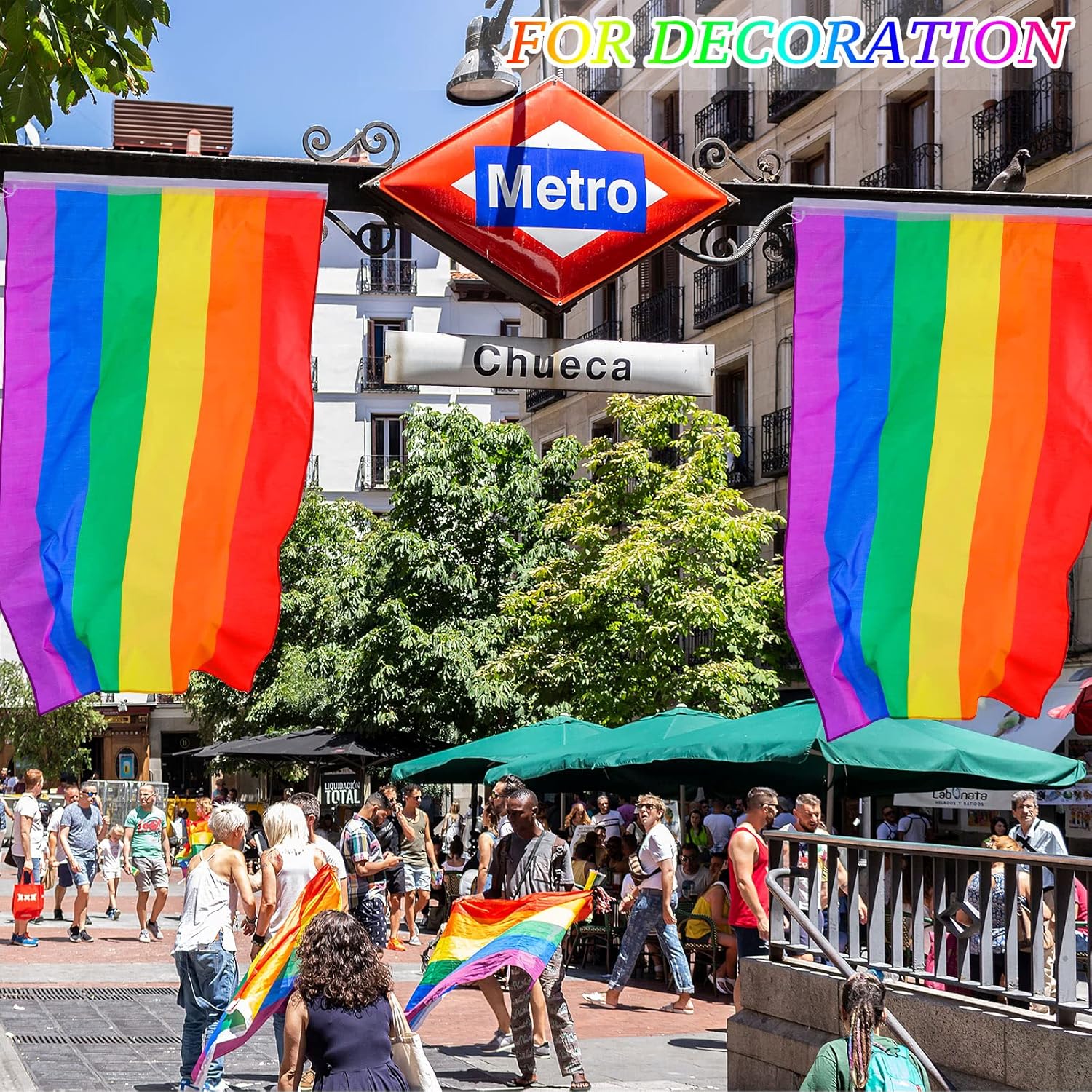 Panelee 10 Pcs Rainbow Pride Gay Flag 3 x 5 ft LGBTQ Flag Cape Banner Outdoor Indoor LGBT Pride Day Party Events Festival Decorations