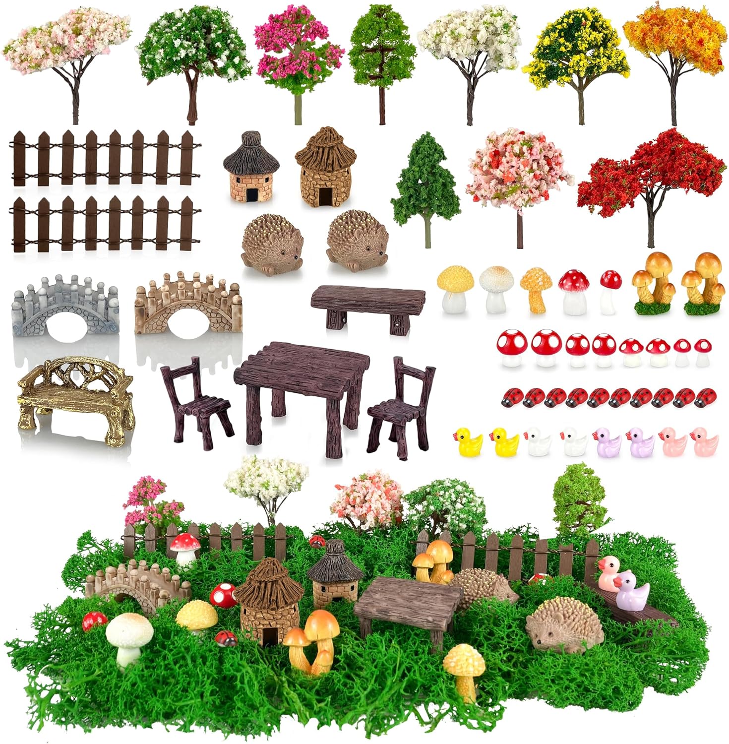 PIVNASY 56-Piece Fairy Garden Kit Review: Mini Resin Figures for Terrariums, Bonsai & Backyard Mini Gardens