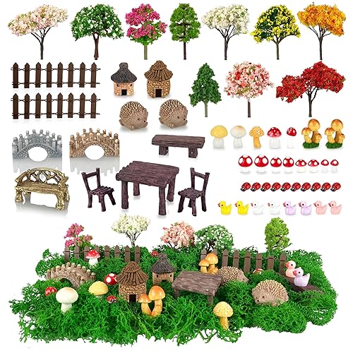 56 Pcs Fairy Garden Accessories, Mini Resin Animals Figures, Miniature