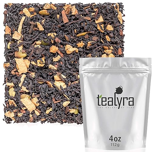 Tealyra - Pumpkin Spice Chai - Jengibre - Canela - Mezcla de té de hojas sueltas negras - Especiado - Sabor audaz - Ingredientes totalmente