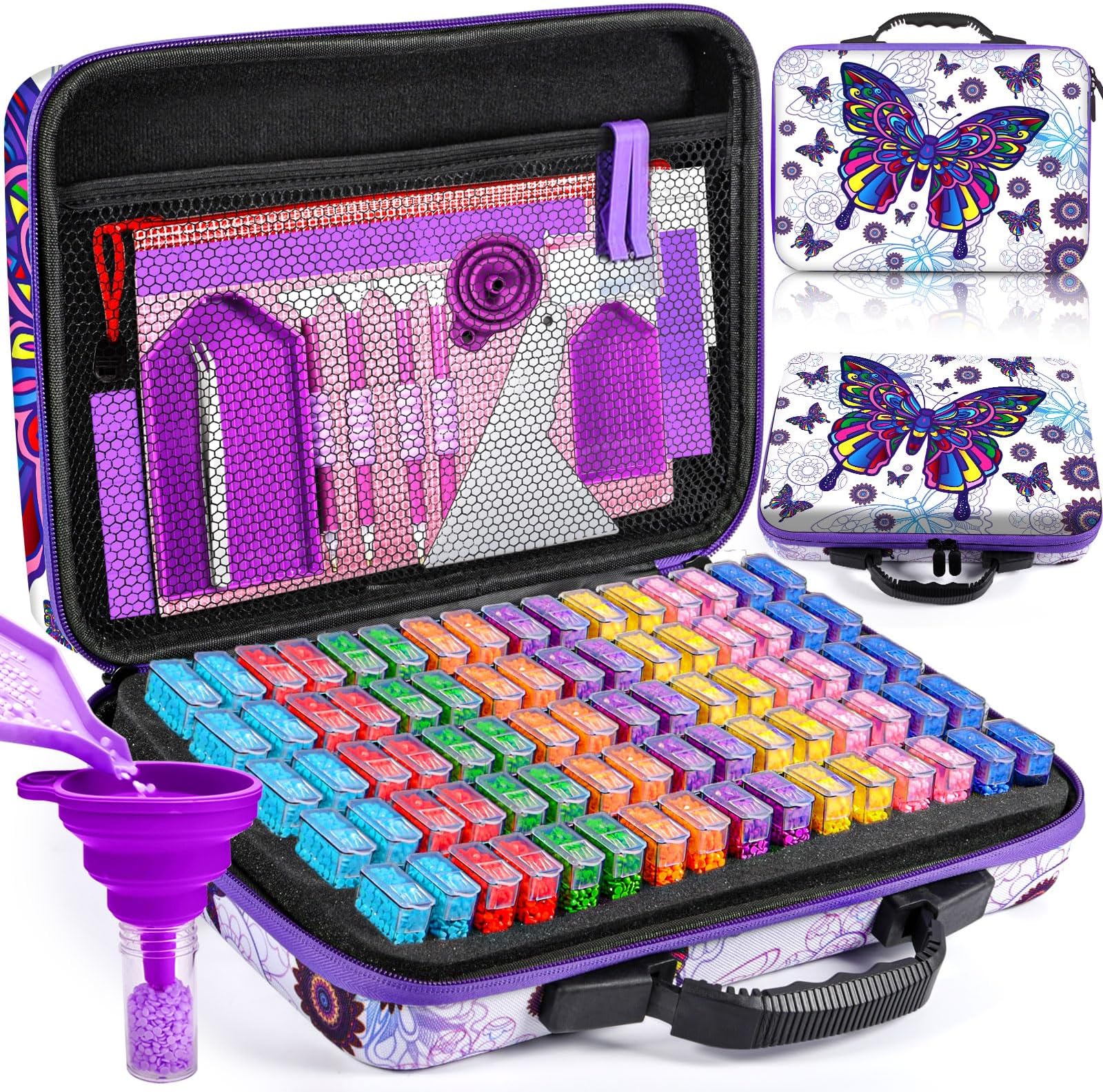 NINGESHOP Diamond Painting Box - 70 Fächer Aufbewahrung Für Diamantsteinchen