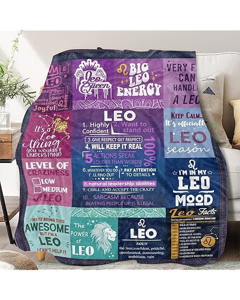 GOOMI Leo Gifts for Women, Leo Throw Blanket,Leo Zodiac Gifts for Women, Leo Astrology Throw Blanket Birthday Leo Gifts for Women Men 60