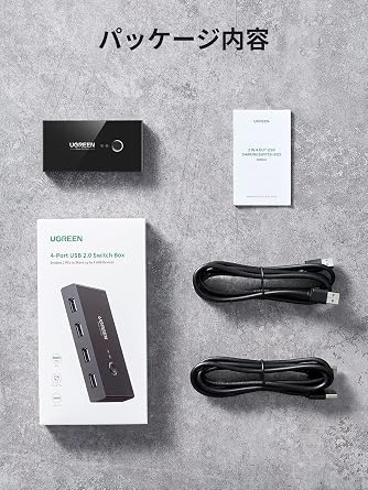 UGREEN USB 2.0 Switcher, Switching for 2 PCs, Printer, Mouse, Keyboard, Hub, etc., Manual Switcher, Printer, Switcher, USB Cable x 2, 4.9 ft 1.5 m Included PC 2: USB Devices 4