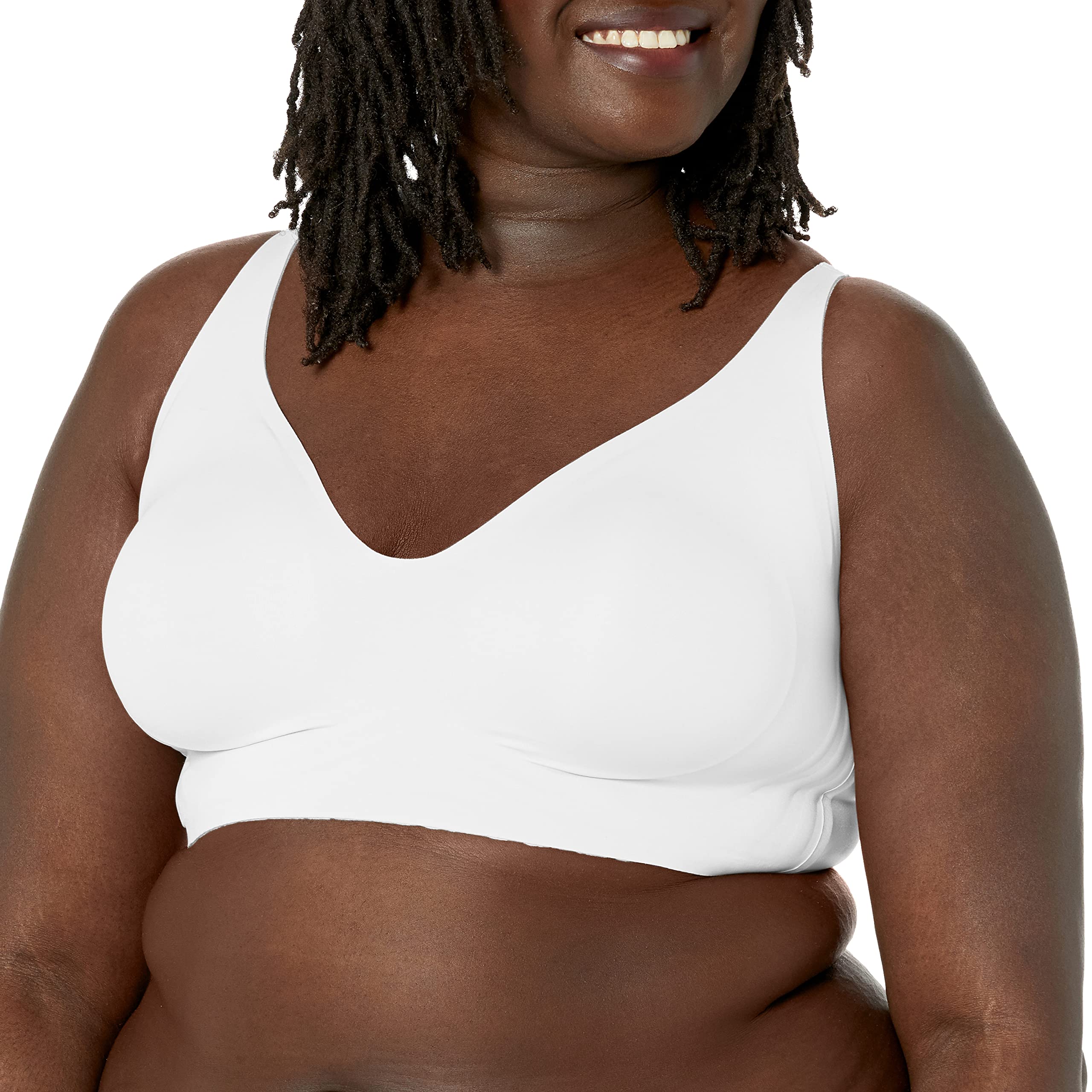 Rhonda ShearWomen's Gel Bra: No Back Closure Plunge, White, L
