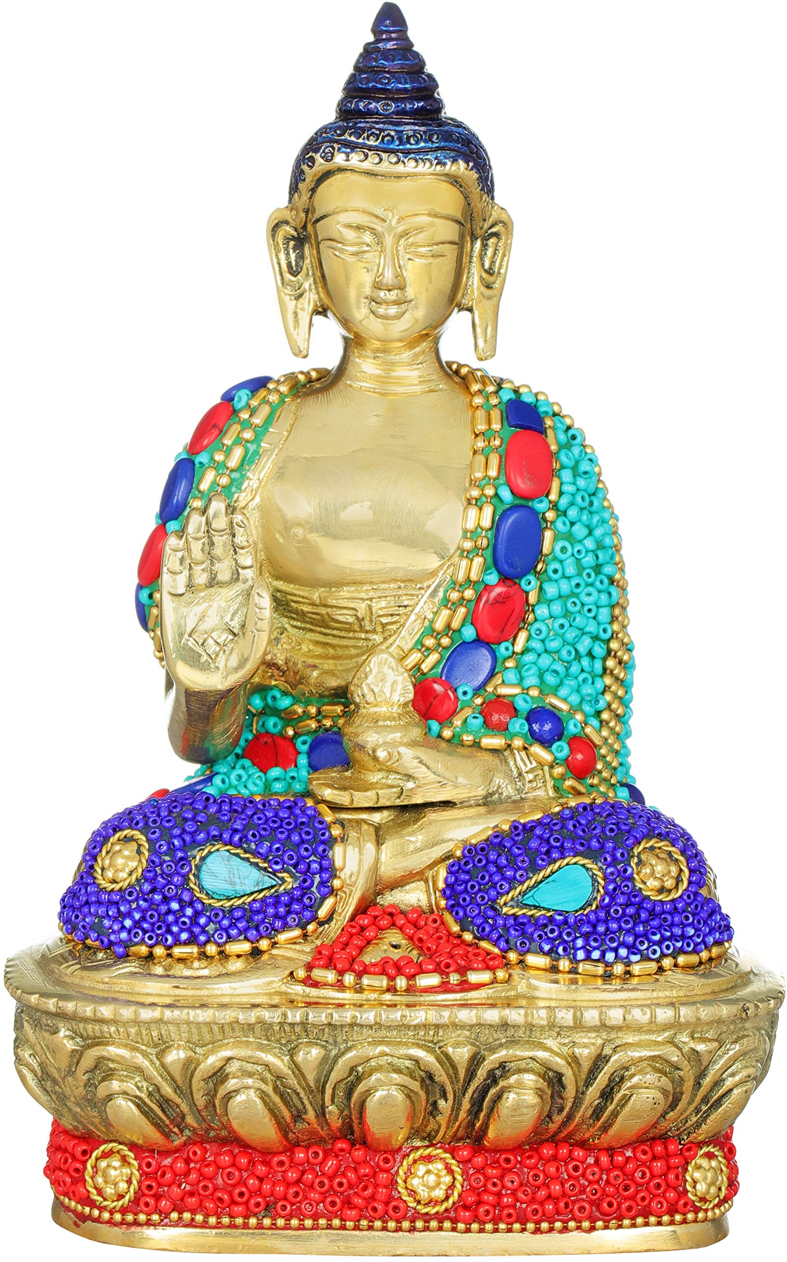Bouddha tibétain laiton statue pour chasser le stress à la maison