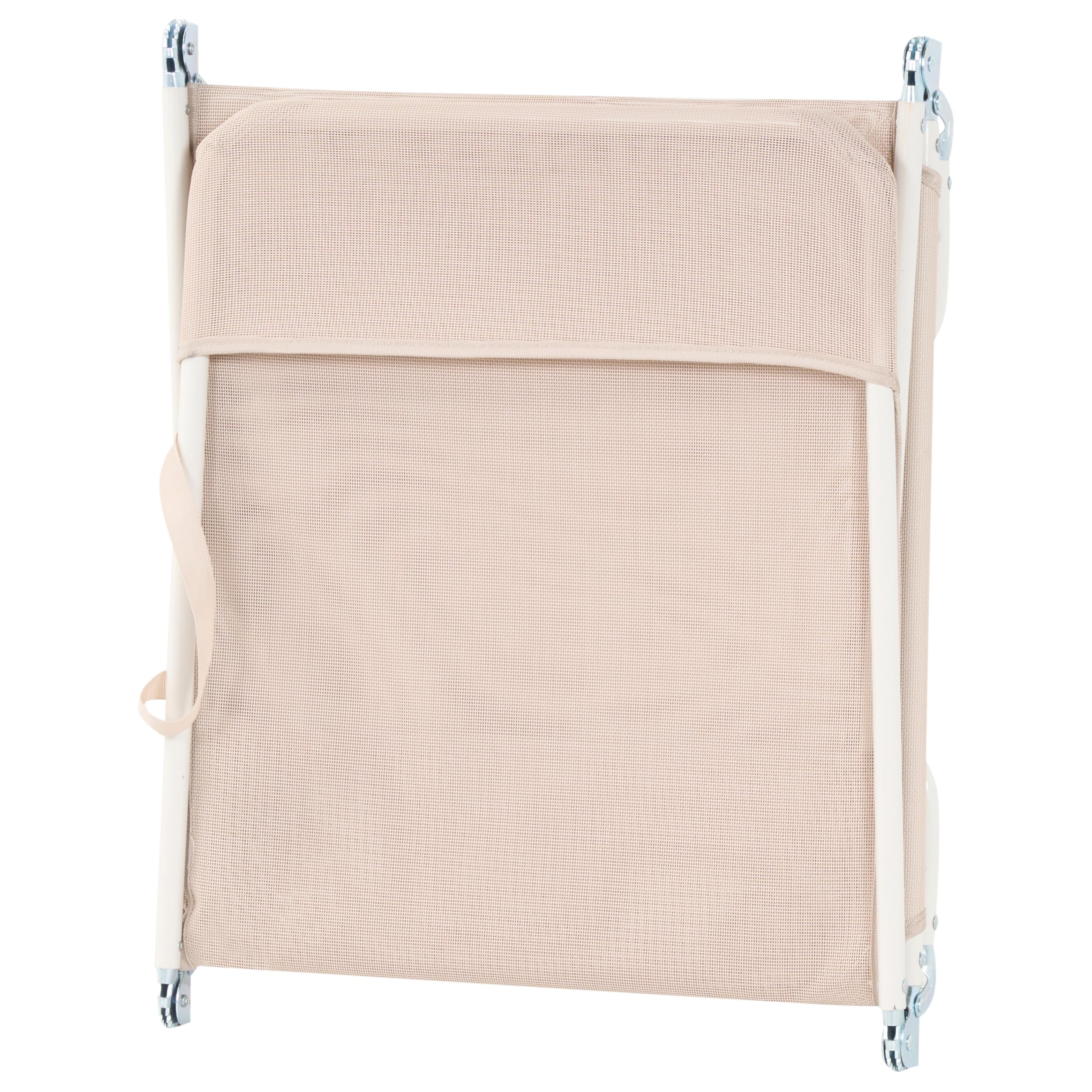 Beliani Sdraio da giardino pieghevole con seduta in rete e telaio in acciaio con maniglia resistente alle intemperie beige