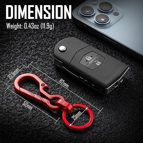 Miniatura 5 de KeyUnity KM01 Titanio EDC Llavero Clip con abrebotellas, Mosquetón de liberación rápida Llavero Soporte para Hombres
