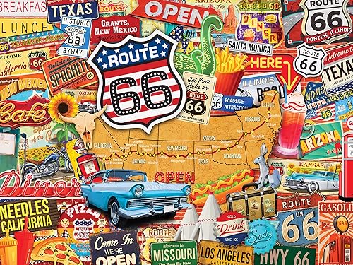 Miniatura 2 de Masterpieces Rompecabezas de 550 piezas para adultos y familia, saludos desde la ruta 66-18 x 24 pulgadas