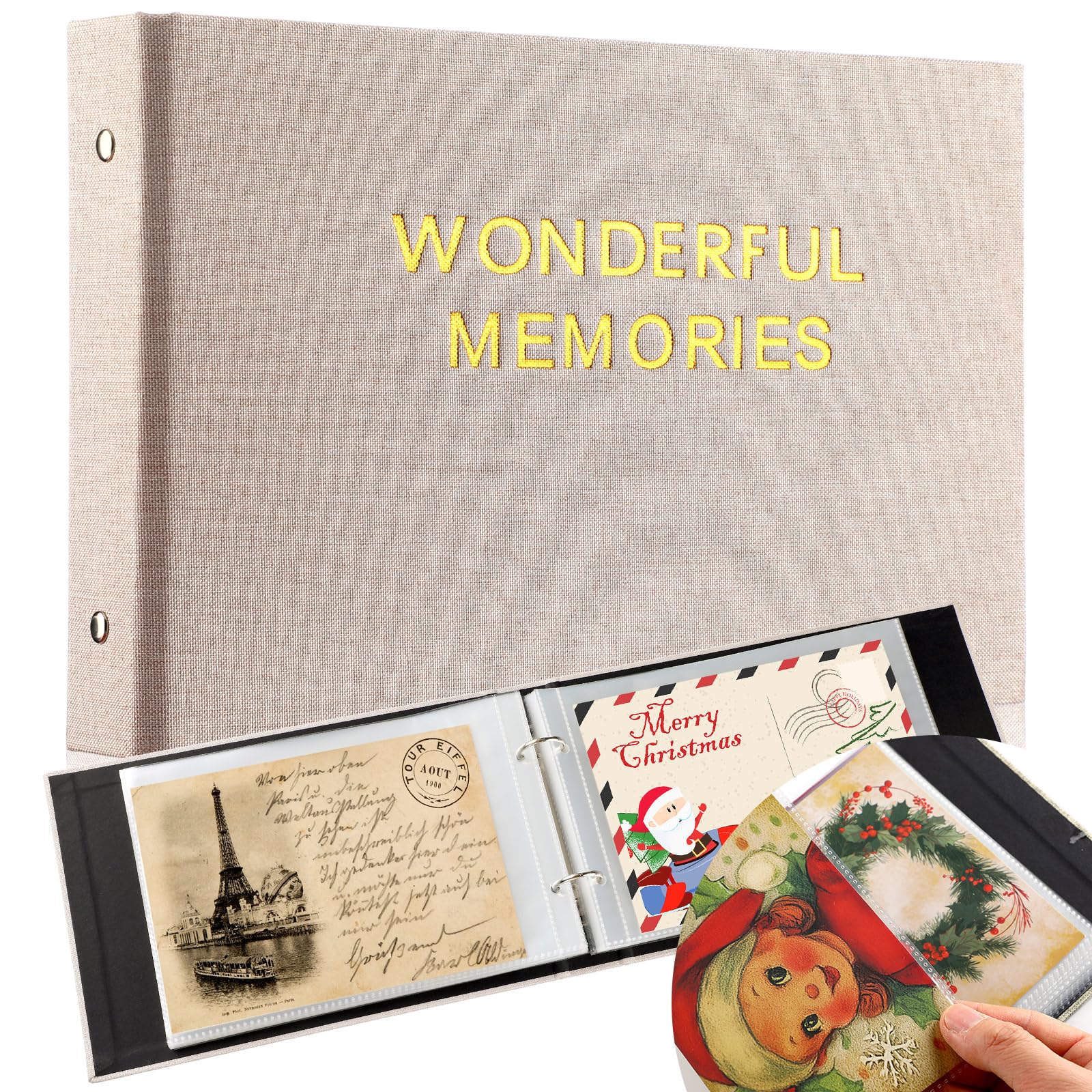 Spiareal Wonderful Memories Karten-Organizer-Set, Grußkartenhalter, 15,2 x 20,3 cm, 100 Seiten, Stempelbuch, Album, Präsentation, Aufbewahrung für Erinnerungen, Grußkarten, Fotos, Geschenk