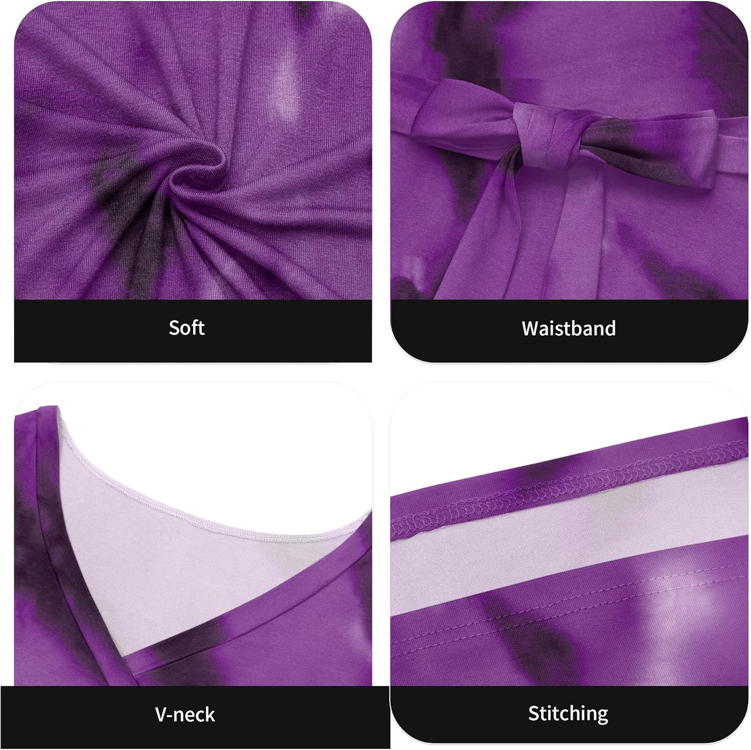 FANDEE Women's 2026 Maxi Dress - Solid Color Bohemian Summer Long Maxi Dress V-Neck 3/4 Sleeve - Image 5