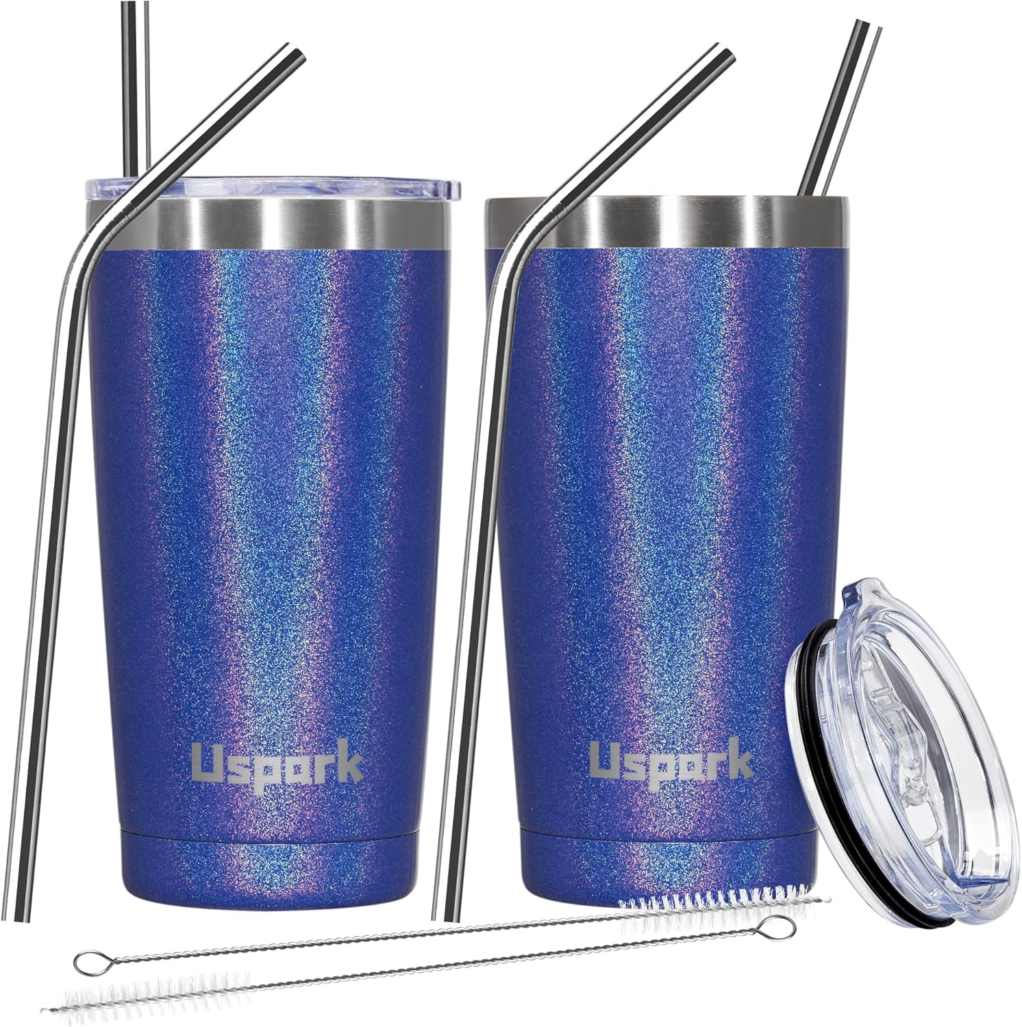 UsparkMC 20oz Tumbler Bulk Stainless Steel Cups with Lid and Straw
