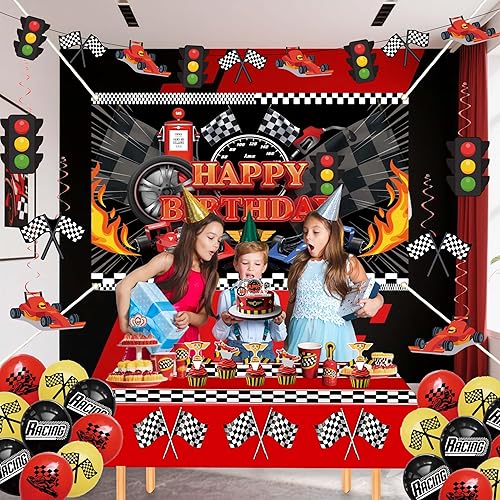 Miniatura 5 de Decoraciones de feliz cumpleaños para mujeres y hombres, telón de fondo de cumpleaños, globos de pancarta, mantel de mesa, pompones de papel