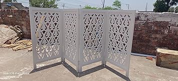 The Sara Enterprises Wooden Partition 4 Panel 1 Panel Size 20 - 36 Colour White Room Partition Pat Grte