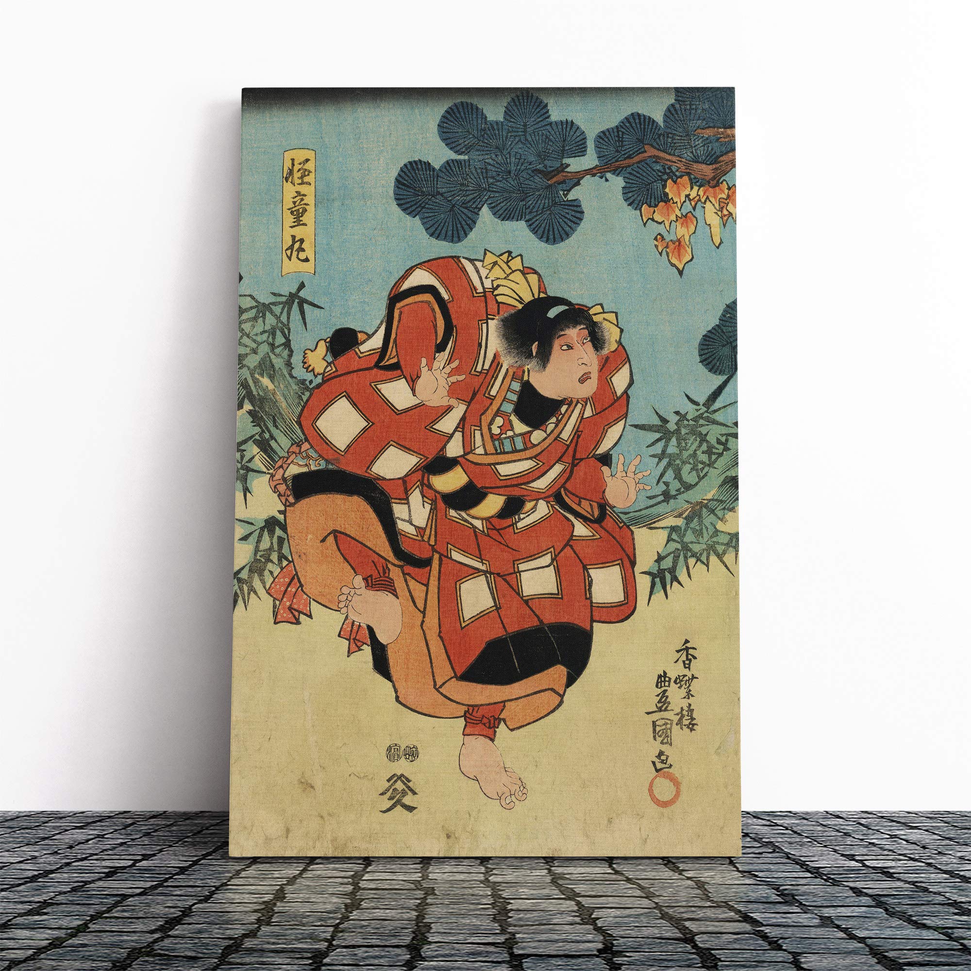 Wall Utagawa Toyokuni Vintage Japanese Oriental Art (16) Canvas Print | Gallery Wrapped 30mm Frame Wall Art | 30x20 inches | Ready to Hang | Asian Picture | Living Room Bedroom Lounge Office