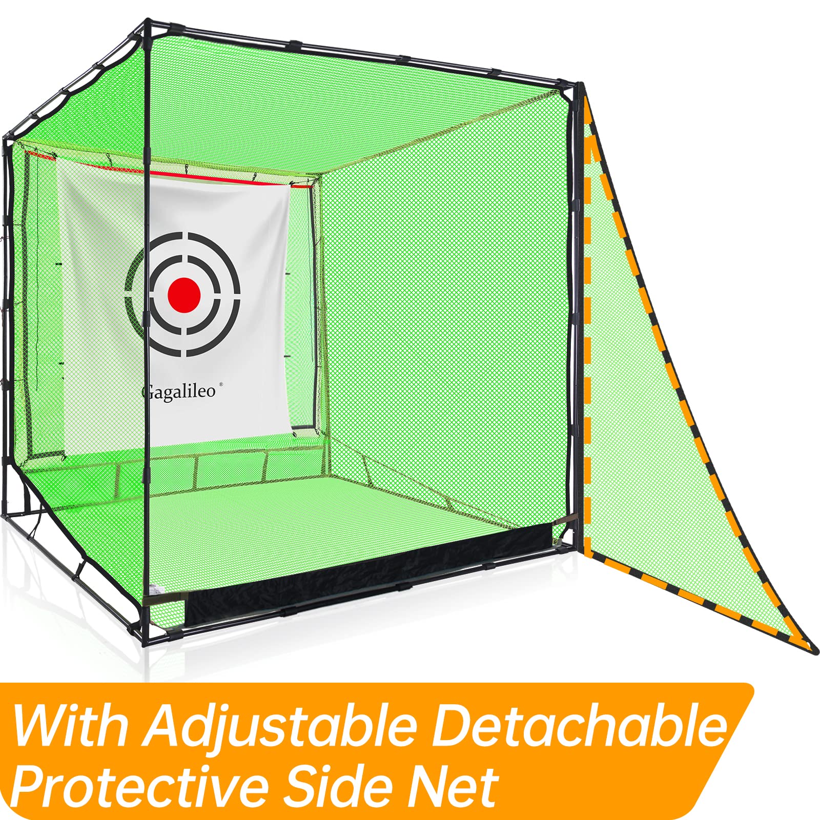 Golf Cage Net Hitting Cage Practice Driving Net High Impact Double Back Stop with Target Automatic Ball Return Net for Backyard 7X7X7FT(2.1mX2.1mX2.1m)