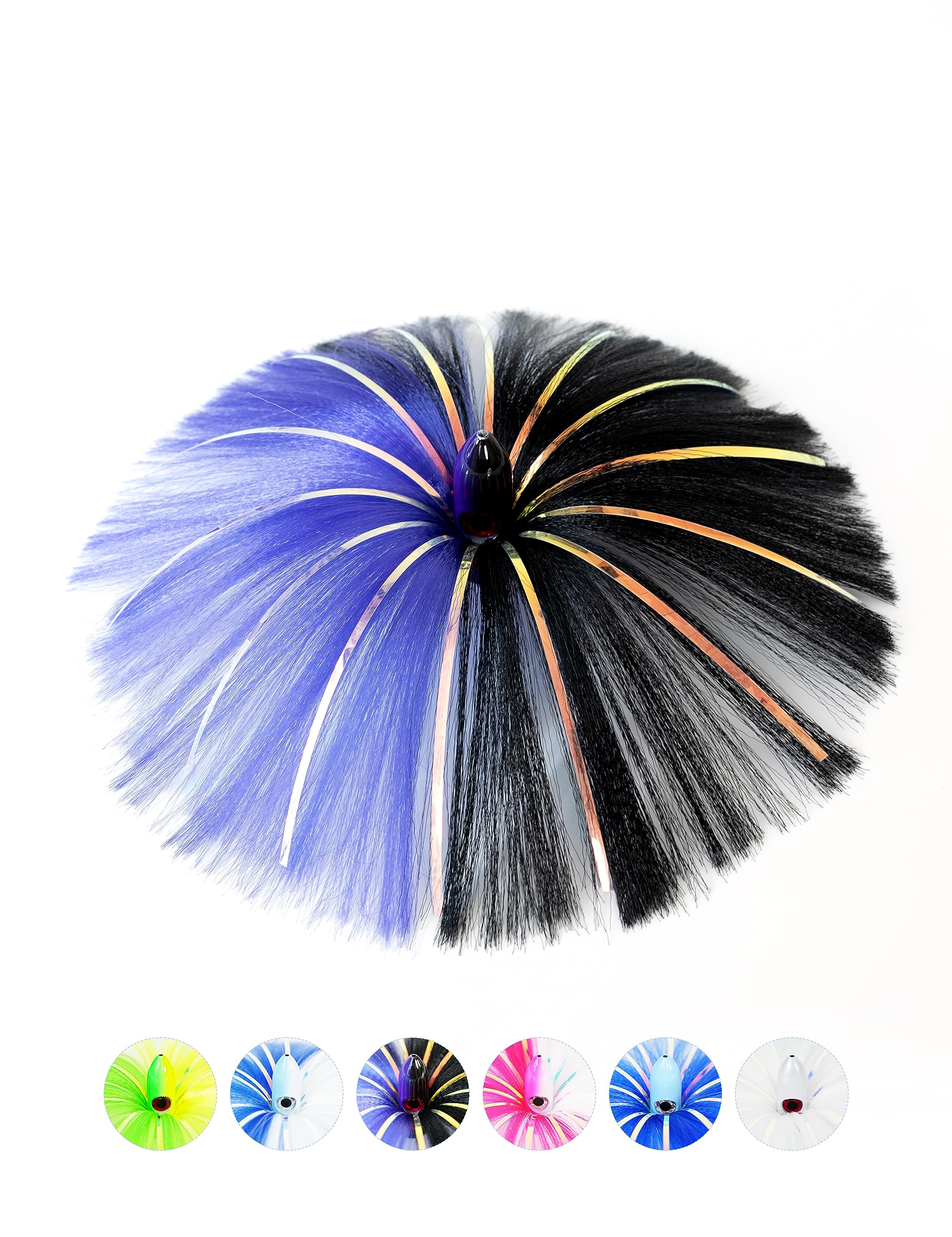 BLUEWINGSea Witch Lure with Lead Head Saltwater Fishing Lures Big Game Trolling Lure Ballyhoo Trolling Skirt for Tuna, Wahoo, Sailfish, Mahi Mahi 1oz, 2oz, 4oz, 6oz, 8oz