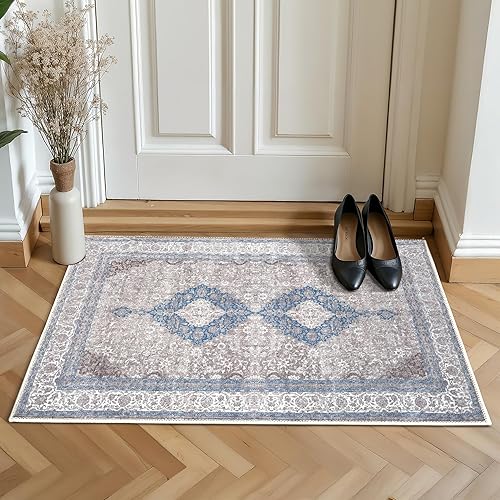 Monolia Alfombra lavable a máquina, alfombra antideslizante para sala de estar, dormitorio, cuarto de baño, cocina, decoración vintage del hogar,