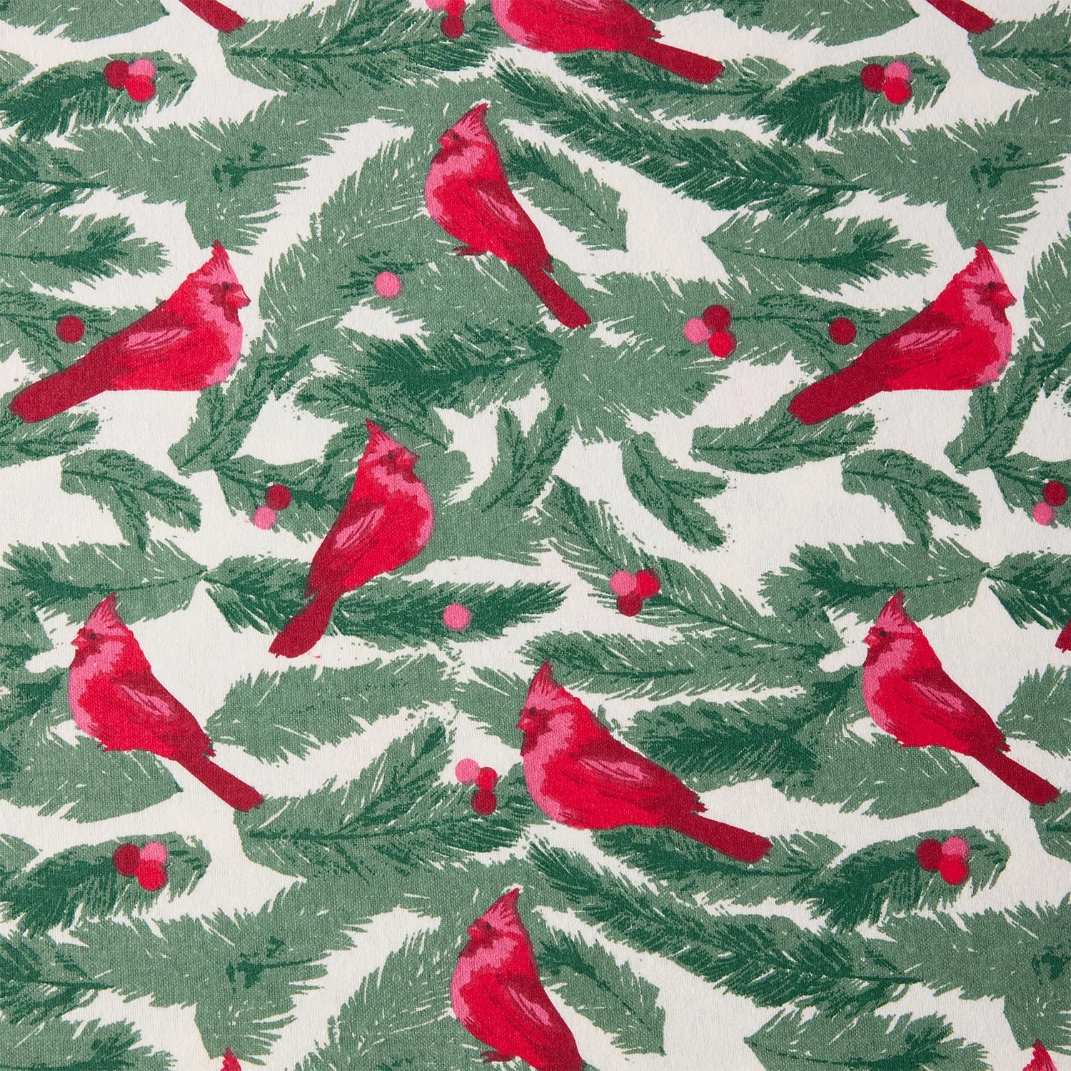 Hallmark - Holiday Sheets, 4-Piece Soft Brushed Cotton Sheet Set with Matching Pillowcase (Birdie Multi, King)