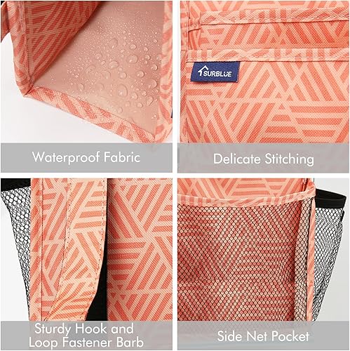 Miniatura 4 de Surblue Organizador colgante para mesita de noche, bolsa de almacenamiento con bolsillo para litera, hospital, dormitorios universitarios, rieles de