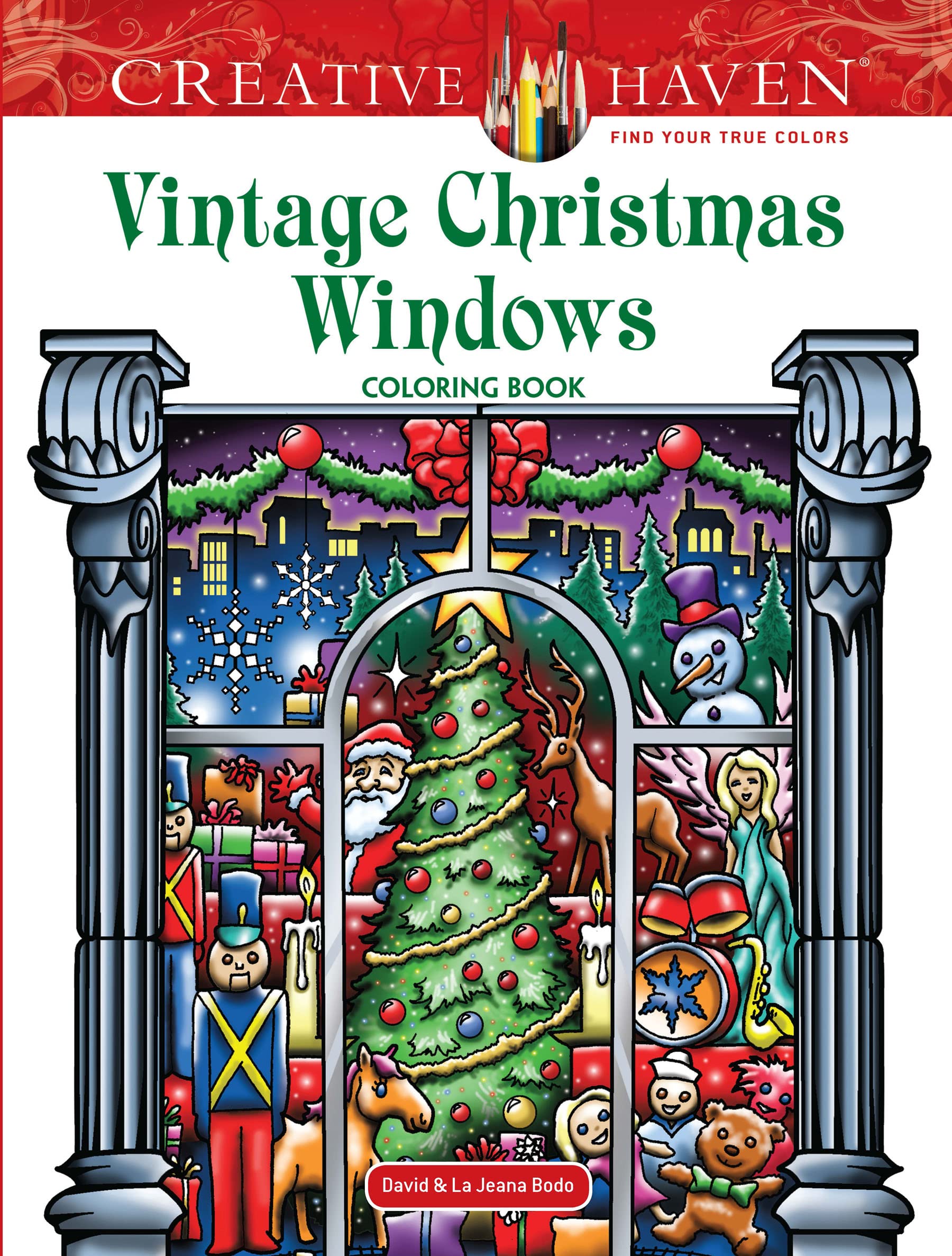 Creative Haven Vintage Christmas Windows Coloring Book by David Bodo...