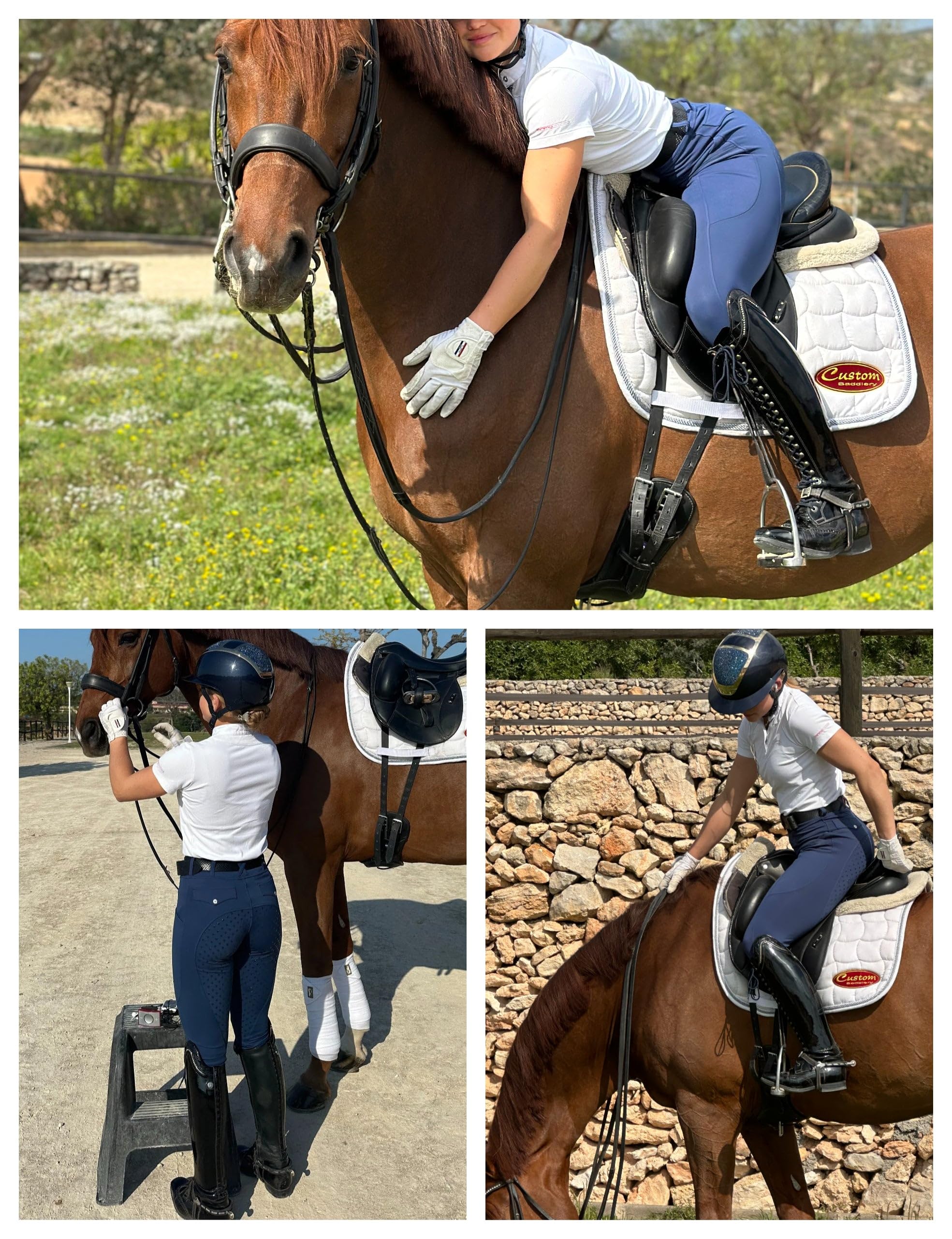 FitsT4 Sports Pantalon d'équitation pour femme - Taille haute - Avec poches