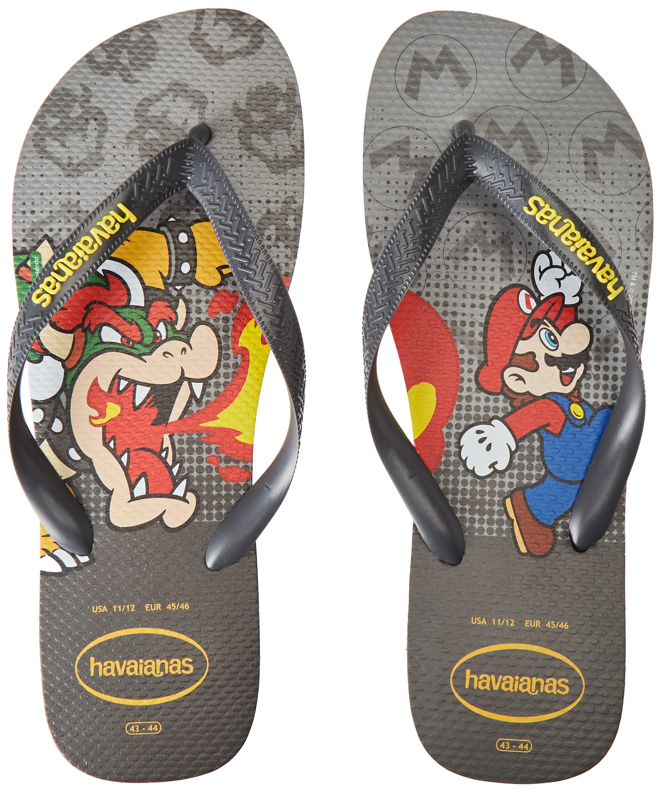 Havaianas Mario Bros (Mini Me) Unisex Kids FlipFlop Steel Grey/Grey 9/9.5 UK Child