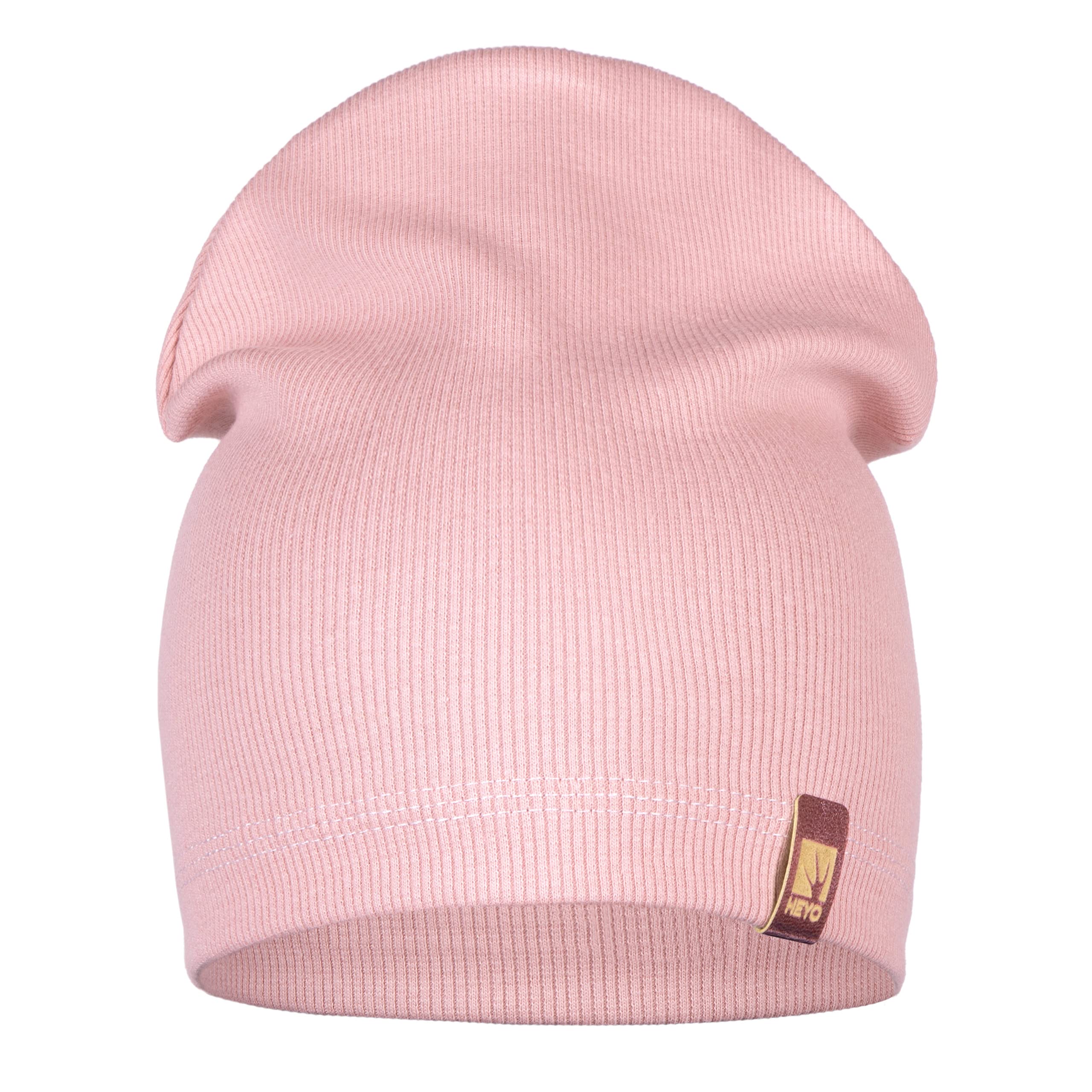 HEYO Kinder Beanie Mütze Schlauchschal Set für Mädchen Jungen Frühling Strickmütze Schal (Rosa)