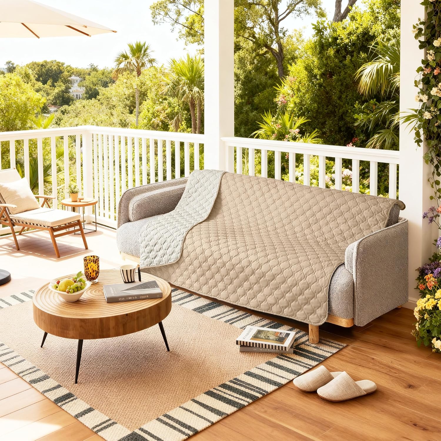 gogobunny 100% Double-Sided Waterproof Dog Bed Cover Pet Blanket Sofa Couch Furniture Protector for Puppy Large Dog Cat, Reversible (52x82 Inch (Pack of 1), Dark Beige/Light Beige) - Image 5