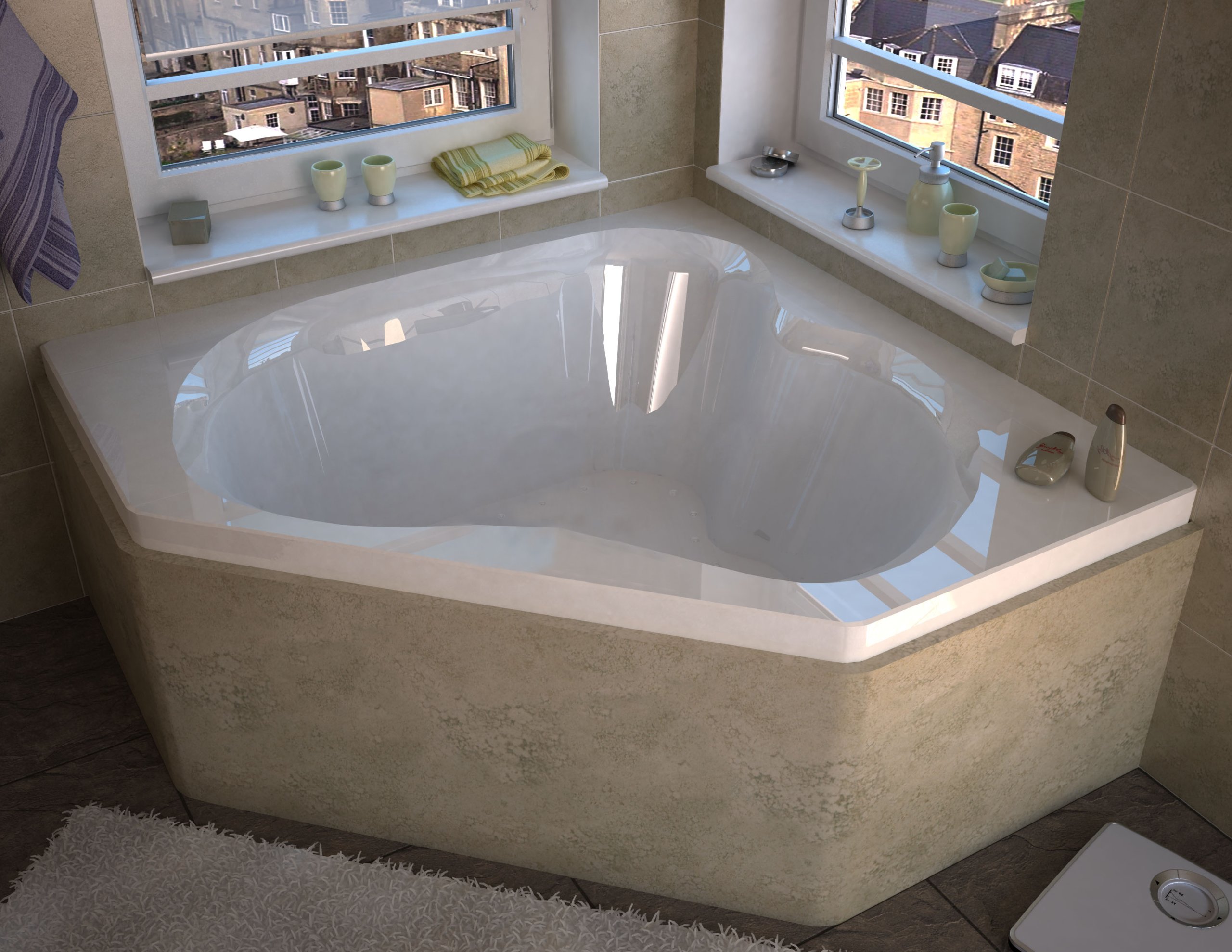 6060CAR Cascade 60 x 60 Corner Air Jetted Bathtub