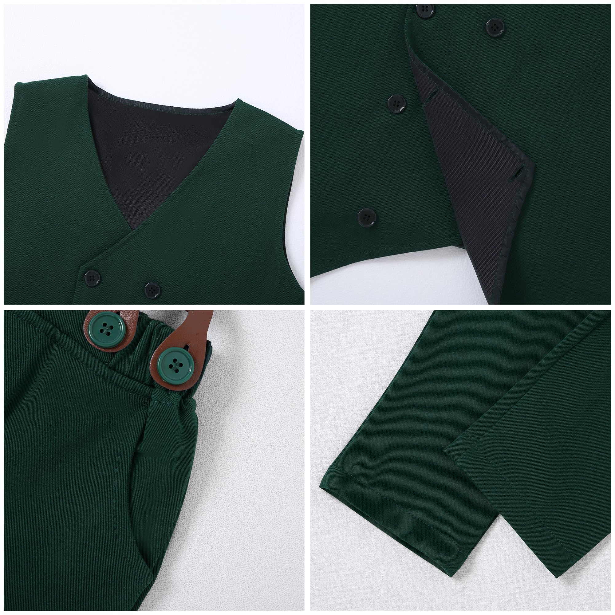 Completini e Coordinati Bambini Abbigliamento Ragazzo Battesimo Cerimonia Abbigliamento Set + Maniche Lunghe Camicia + Papillon + Gilet + Pantaloni 6-10 Anni
