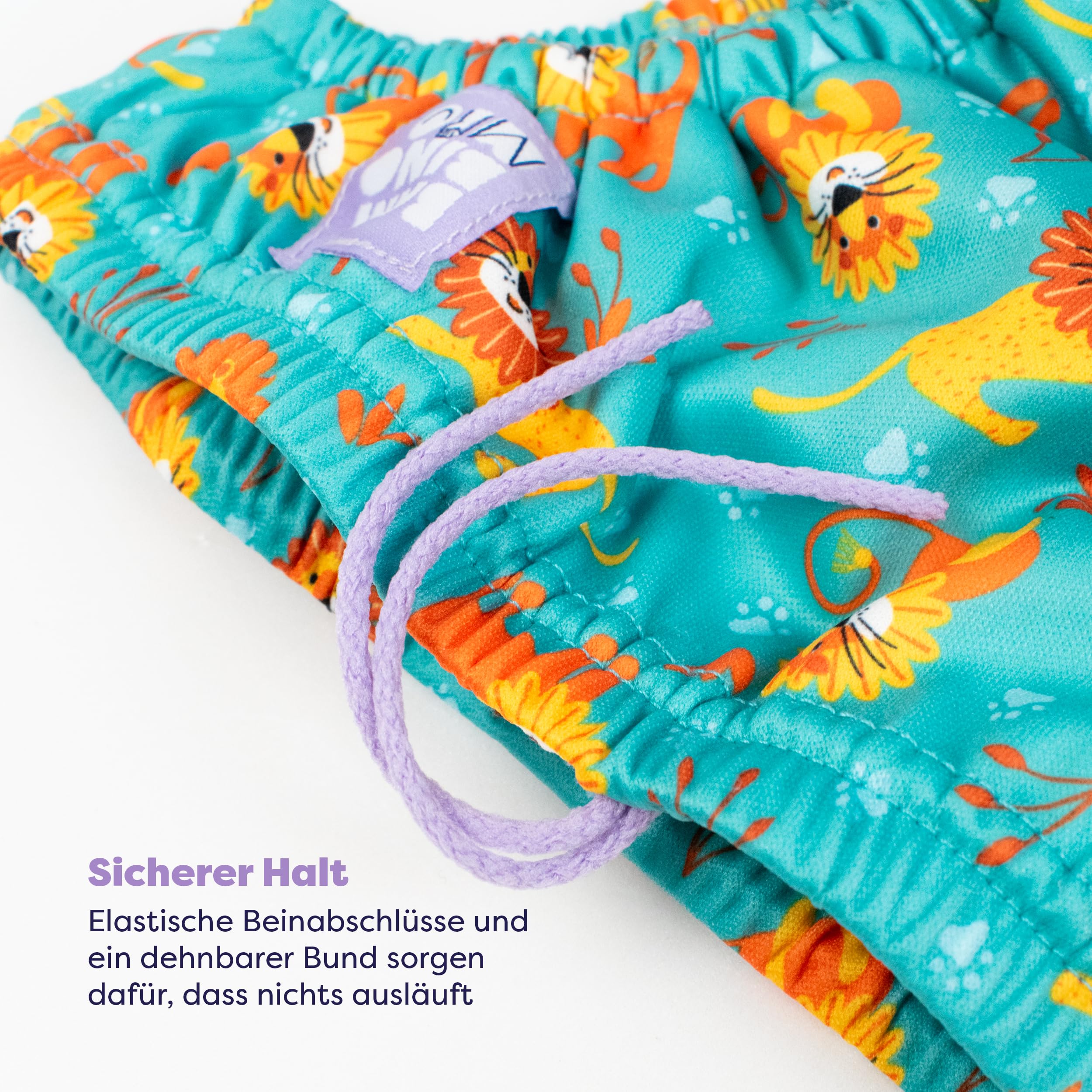 Bambino Mio UPF 40+ Set mit wiederverwendbaren Schwimmwindeln (2-3 Jahre) COOLE KATZEN | Enthält Schwimmwindelhose, Schwimm-Rashguard-Oberteil und Schwimmhaube für Babys und Kleinkinder