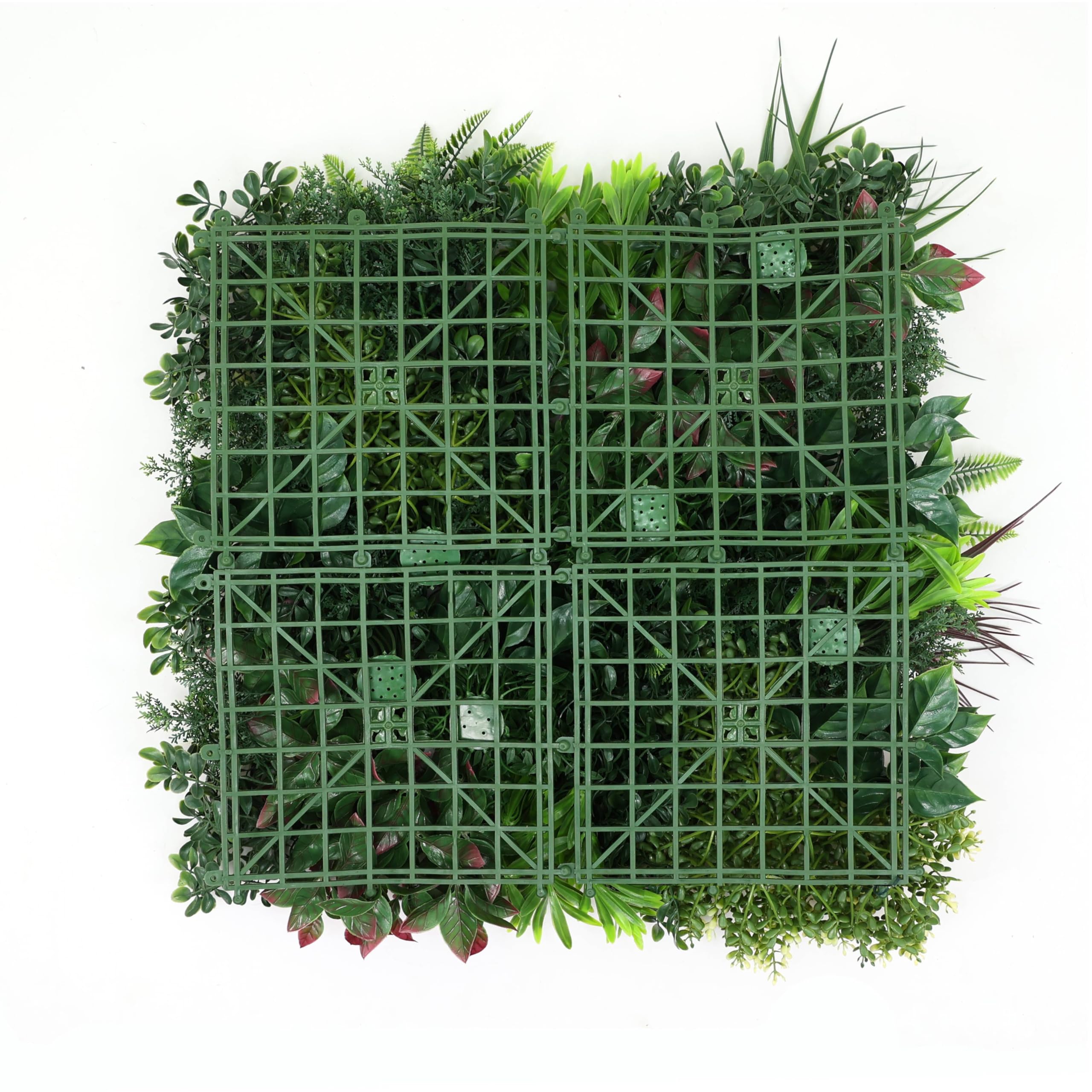 Mugar Jardines Verticales Artificiales, Menorca A, 4 Piezas | Decoración de Pared, Plantas Artificiales, Uso Interior y Exterior, 50x50cms