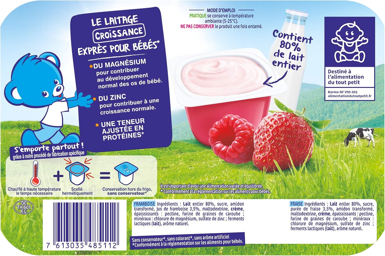 Nestle Bebe P Tit Onctueux Croissance Fraise Framboise Laitage Des 6 Mois 6 X 60g Pack De 8 48 Laitages Amazon Fr Epicerie