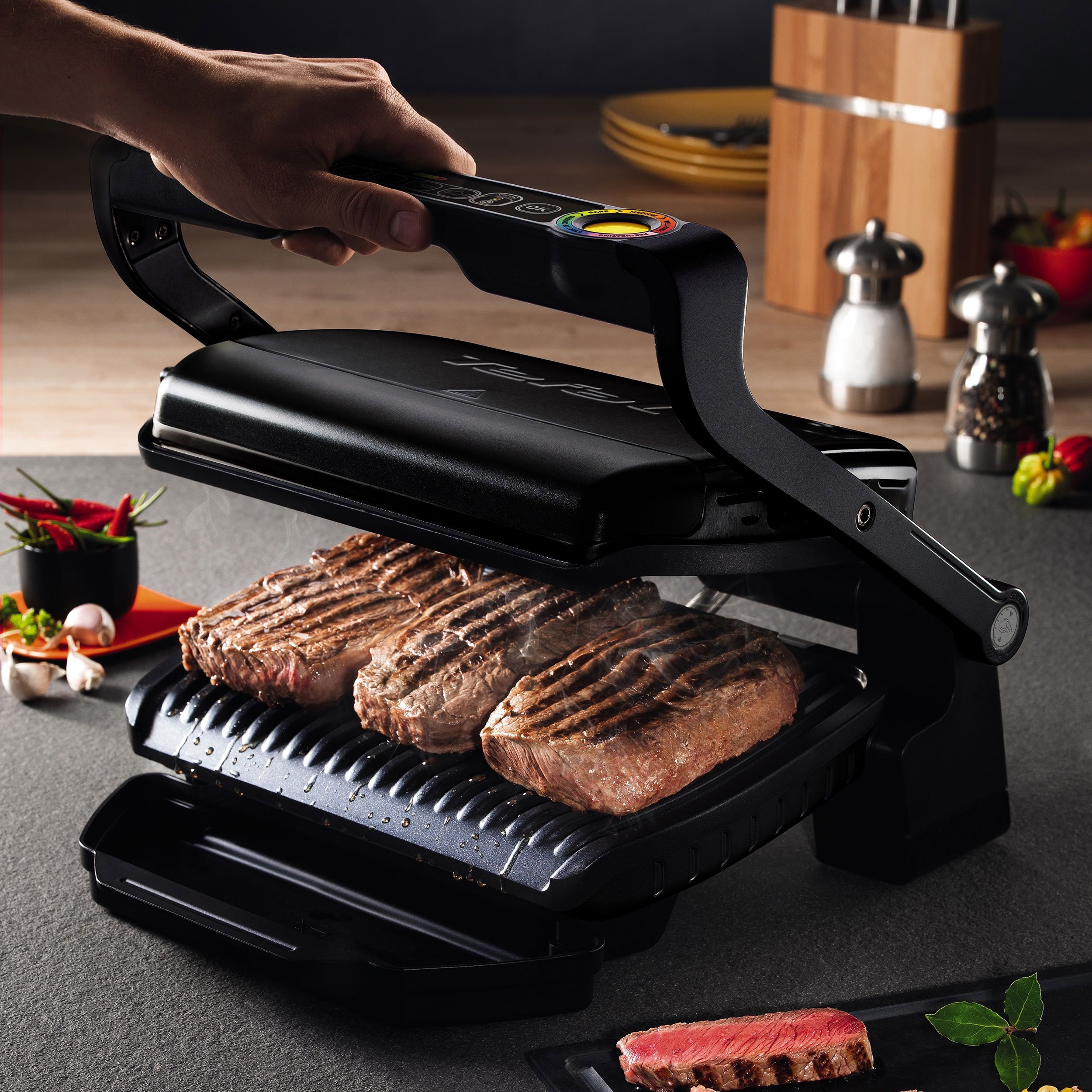 Tefal Grill (GC7148) OptiGrill+ black Schwarz (GC7148)