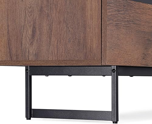 Miniatura 4 de WAMPAT Moderno soporte de TV para hasta 8590 pulgadas, consola de TV 2 en 1 con armarios de almacenamiento, consola multimedia para sala de estar