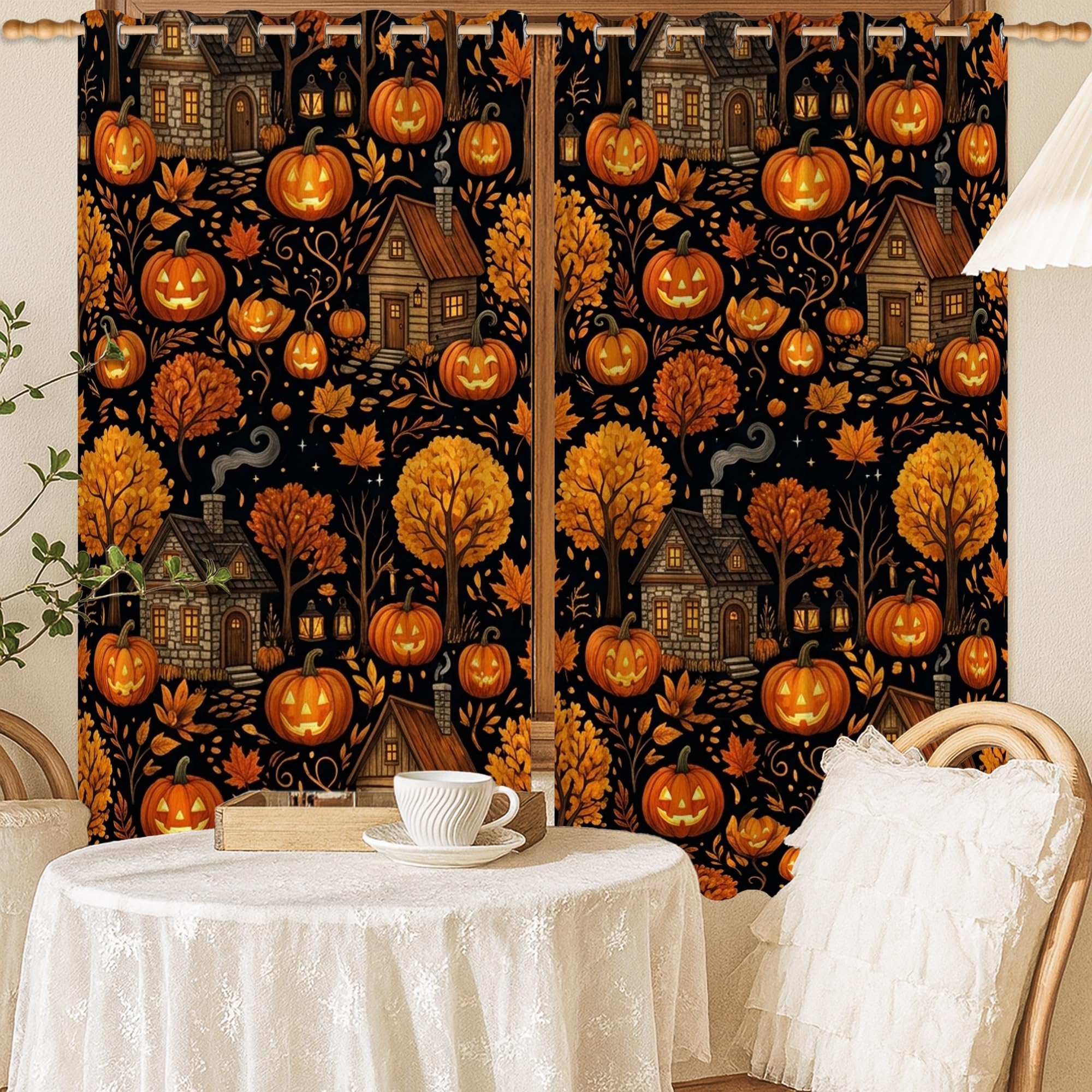 Rideaux isolants thermiques et occultants orange 132x137