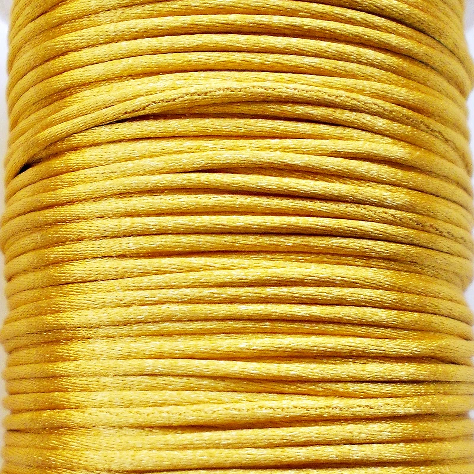 Satin Cord Woven 1mm, 50 meters Jewellery Making Craft Bracelet Necklace Sewing (Gold)