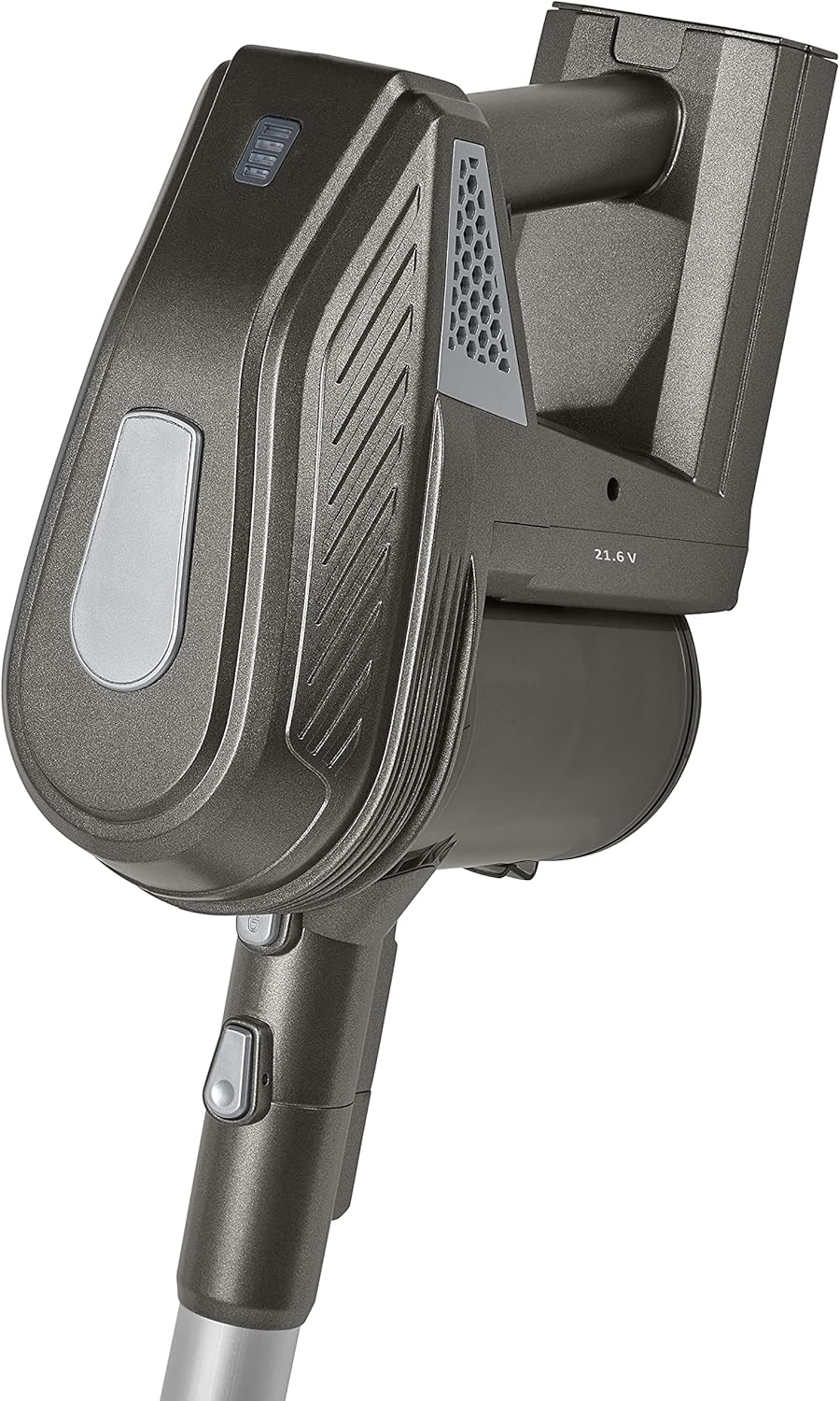 Close-up of the MEDION MD 18085 handheld unit, showing the power button and battery indicator.