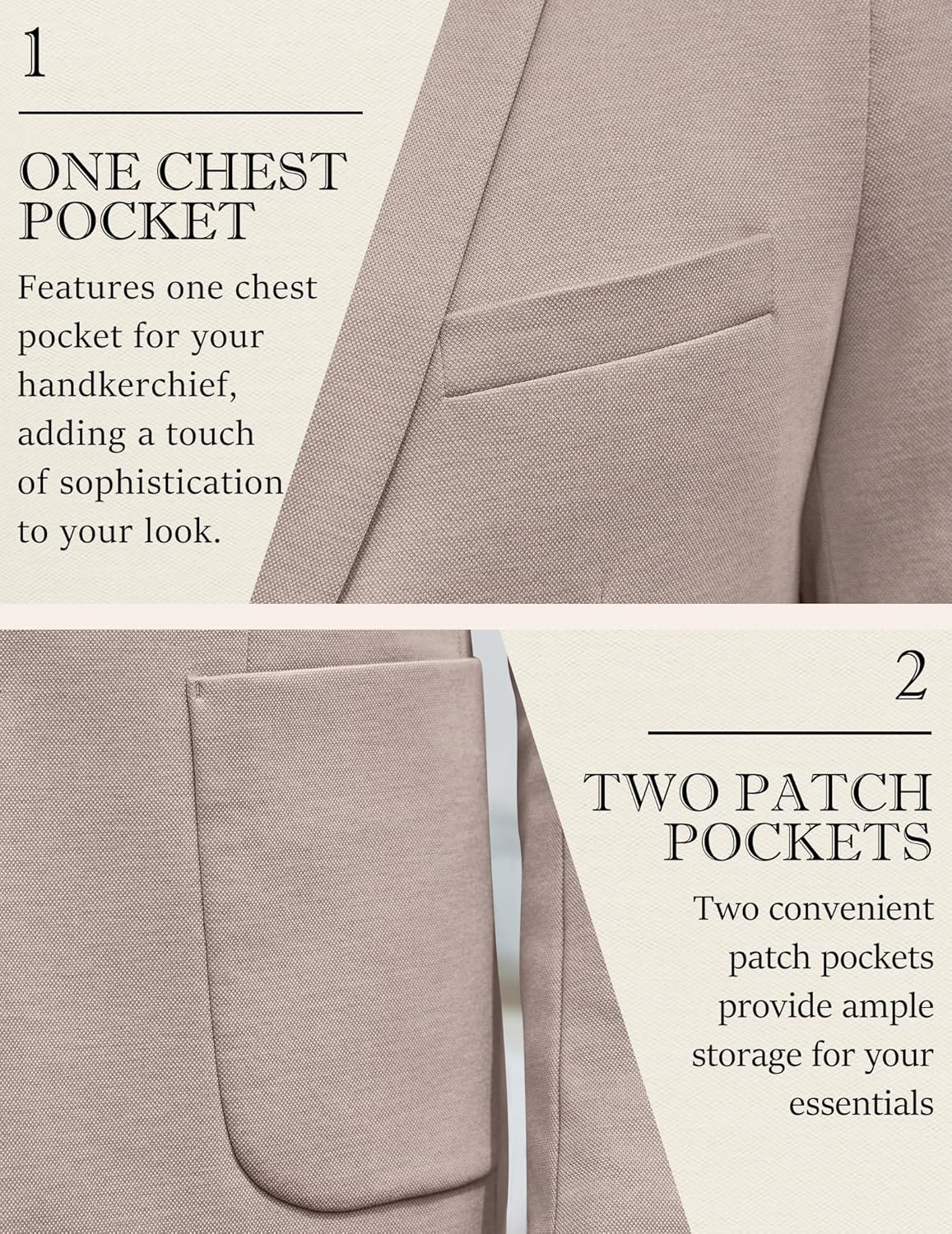 COOFANDY Men's Casual Knit Blazer Slim Fit Lightweight Sport Coat Stretch Two Button Suit Jacket - Image 4