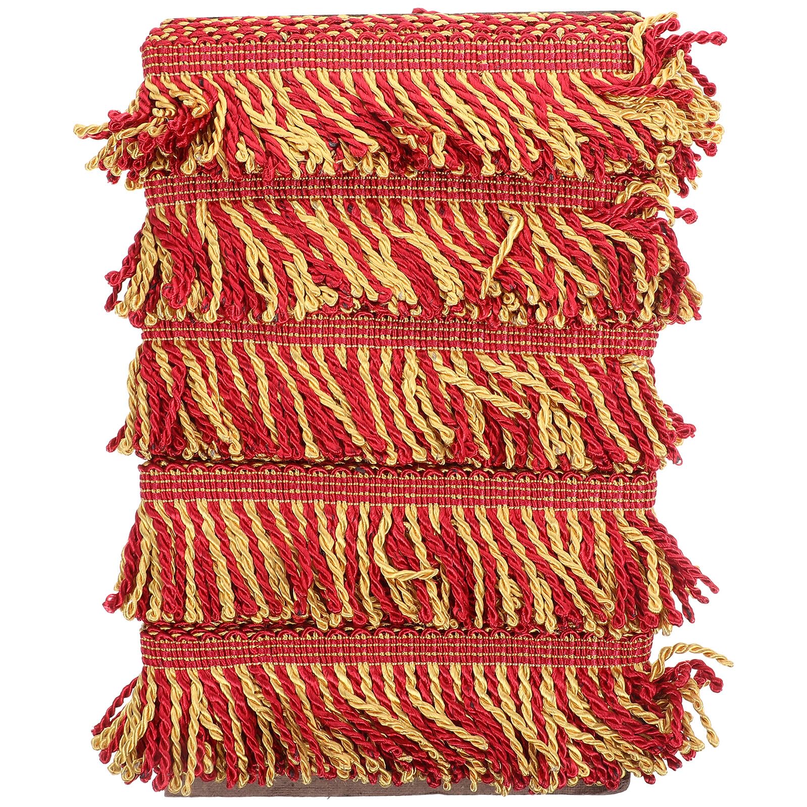 Bordure Délicate Couture DIY Rouge et Or pour Finition de Rideaux