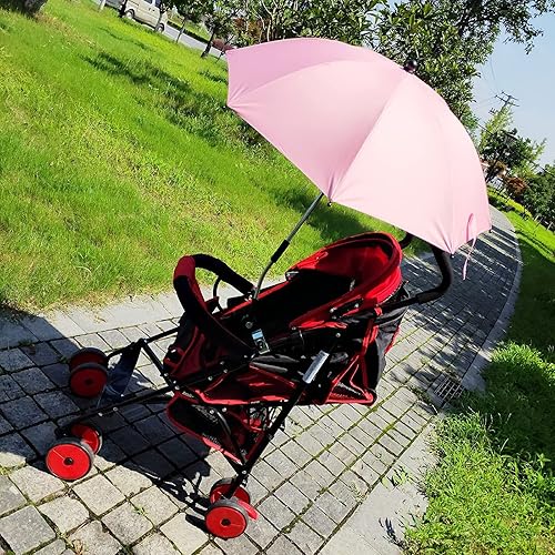 Miniatura 7 de Paraguas para cochecito de bebé con abrazadera universal ajustable, sombrilla a prueba de sol para niños con clip UPF 50+, ideal para cochecitos,