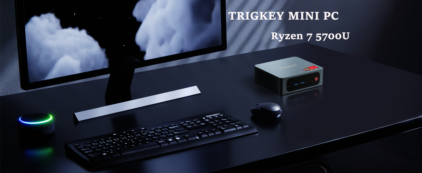 Mini PC, AMD Ryzen7 5700U(8C/16T,Up to 4.3GHz) 32G DDR4 500G