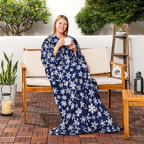 Miniatura 103 de PAVILIA Manta con mangas para adultos, mujeres y hombres, manta suave y cálida de forro polar, manta de regalo Negro -,Marrón,Burrito Beige,Carbón