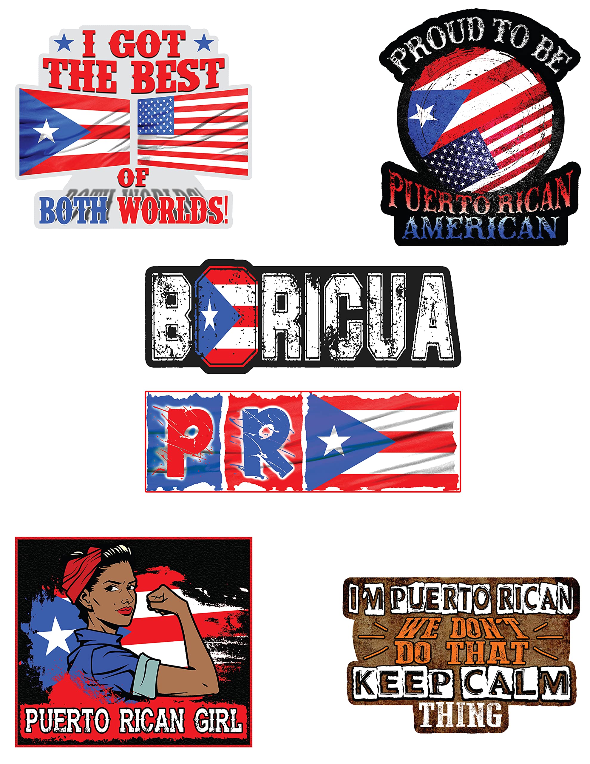 Pegatinas De La Bandera De Puerto Rico Amazon.com: Pegatina De