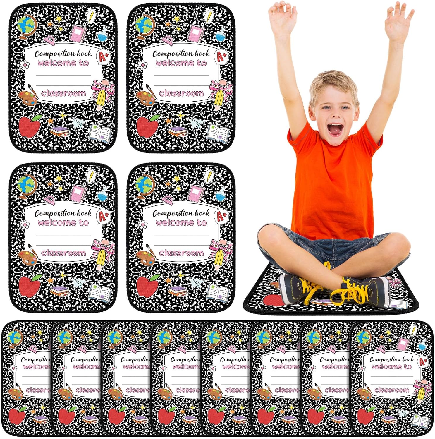 Tinideya 12 Pcs Kids Carpet Circle Seats for Class 16 Inch Round Classroom Rug Floor Cushions Soft First Day of School Educational Mat Non Slip Back to School Learning Playing Areas(Vivid)