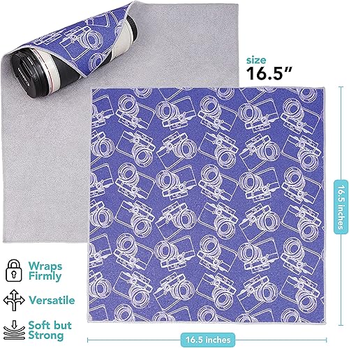 Miniatura 4 de Foto&Tech Envoltura de tela mágica flexible, funda de viaje para lente de cámara, antiarañazos, compatible con lentes de cámara DSLR, laptop,